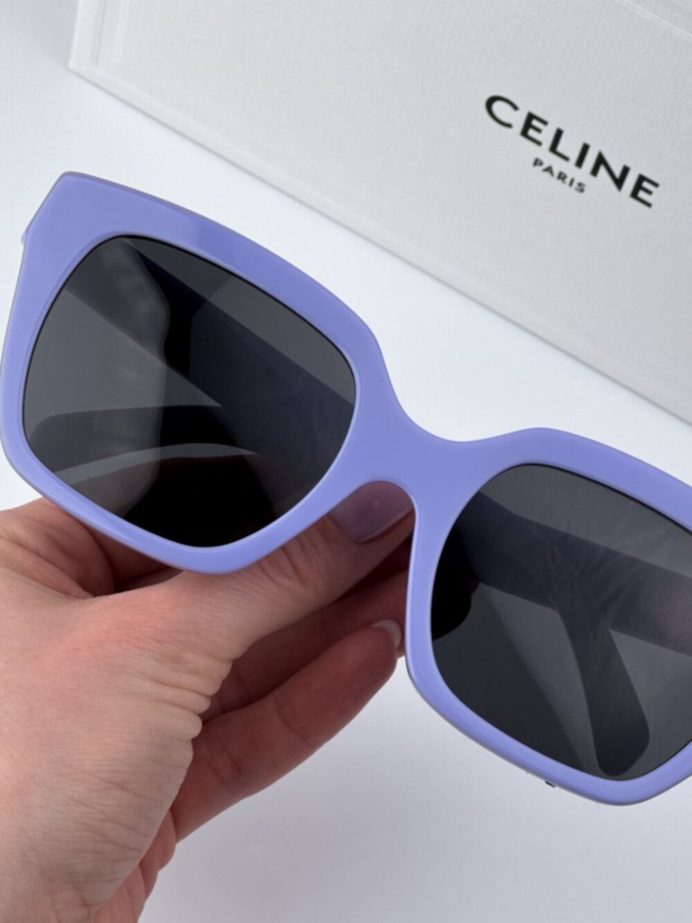 CELINE CL40198F 78A MONOCHROMS SHINY LILAC GEOMETRIC SUNGLASSES